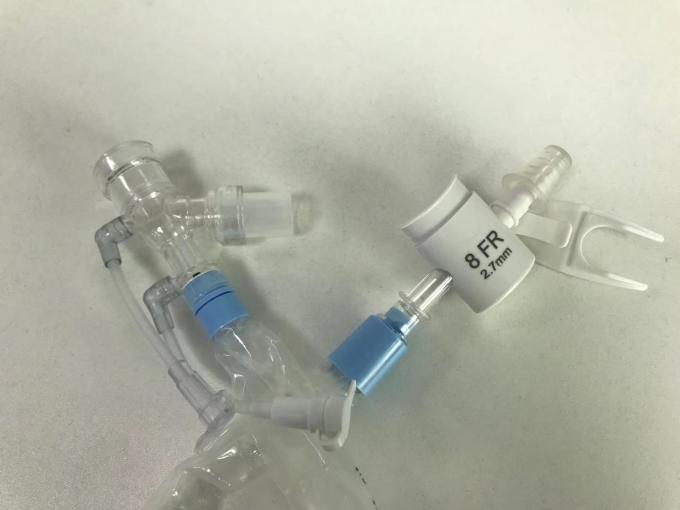 Sistema cerrado de doble cuello giratorio 7Fr catéter de succión de PVC tipo endotraqueal 0