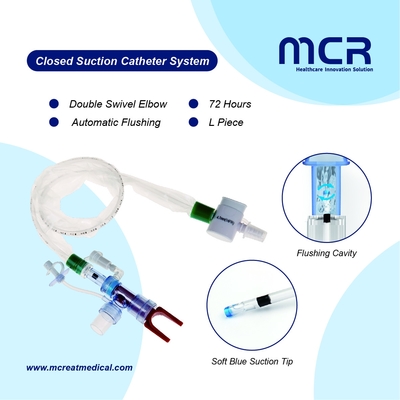 Un buen precio. Catéter de succión cerrado de lavado automático desechable para tubo endotraqueal en línea