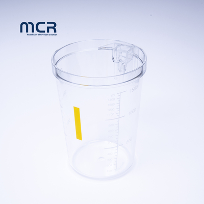Un buen precio. 1500 ml 2500 ml de capacidad Jarrón de recolección de succión para la máquina lineal de succión del hospital en línea