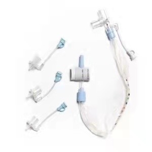 Un buen precio. Sistema cerrado de PVC Catéter de succión Tamaño infantil 8fr Anillos con código de color con conector MDI en línea