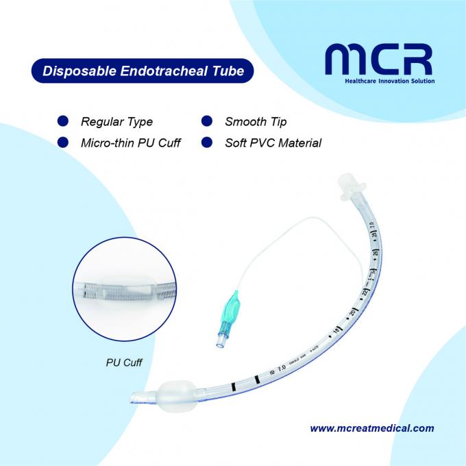 Tubo endotraqueal de PVC transparente con globo blando 0