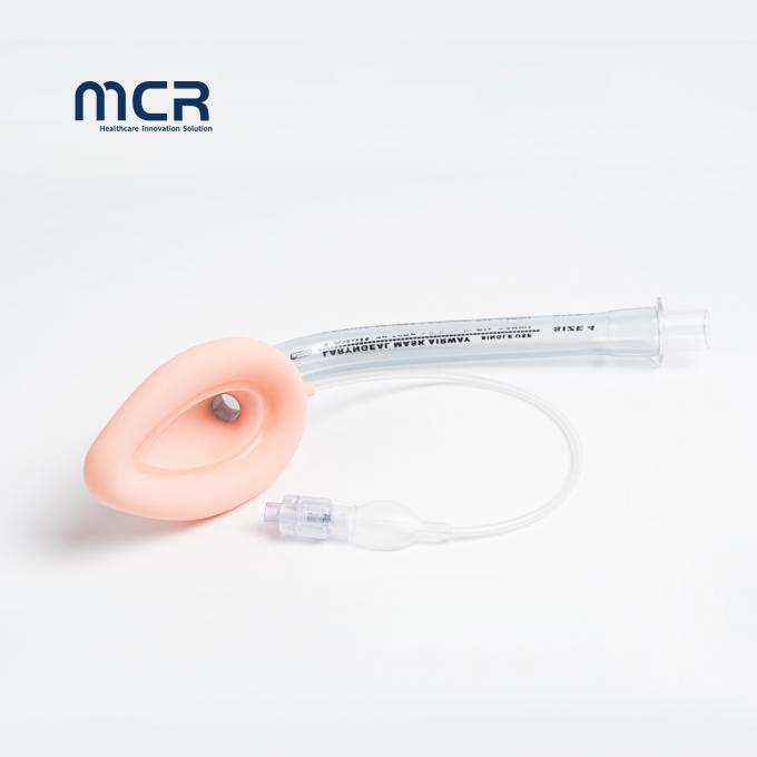 Máscara de la laringe curva desechable de silicona para vías respiratorias con manguito de sellado suave 0